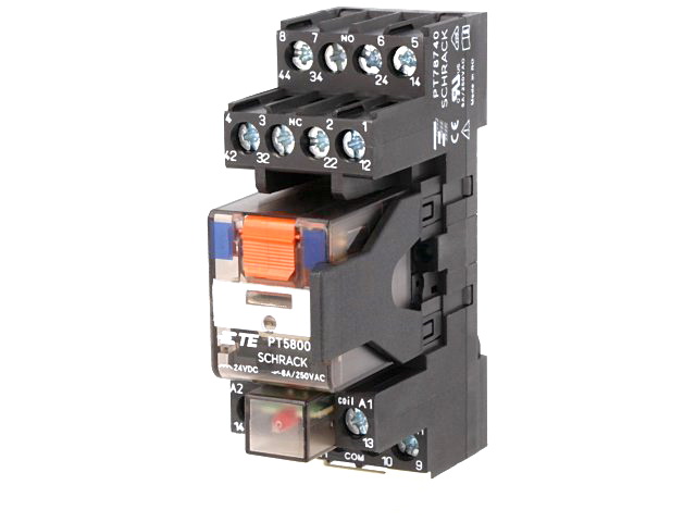 Releu 24VDC, 4PDT, 6A 4PDT, releu PT5S8LC4, 6-1415075-1