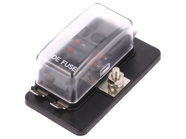 Cutie suport sigurante auto, 19mm, 30A, 32V, 4 pozitii, LED, R3-76-01-3L104