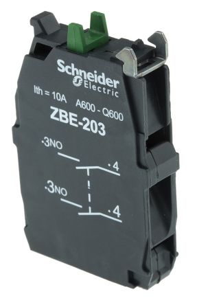 Contact NOx2, 3A, 240V, ZBE203, SCHNEIDER ELECTRIC
