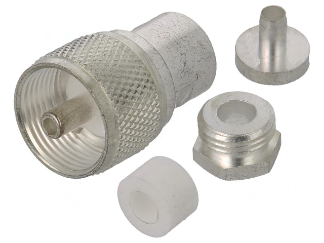 Mufa UHF, PL259, pt cablu RG141, RG58, argintata, teflon, 1-1337473-0, TE CONNECTIVITY