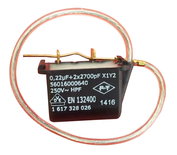 Filtru deparazitare, interferente, X1, Y2, 0.22uF+2X2700uH, 1.617.328.026, BOSCH/SIEMENS