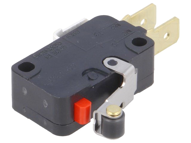 Microintrerupator cu maneta, rola, ON-(ON), 16A, SPDT, D3V-165M-1C5, OMRON