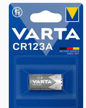Baterie 3V, litiu, 1600mA, CR123A, VARTA