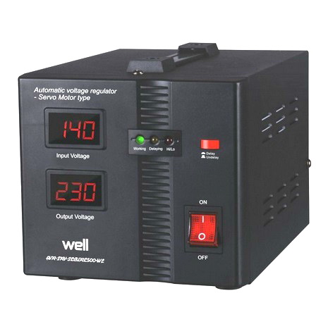 Stabilizator tensiune 220VAC, cu servomotor, 1000VA, AVR-SRV-SECURE1000