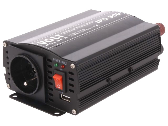 Invertor 24VDC, LA 230VAC, 500W, cu USB 5V, SINUS MODIFICAT, IPS500/24