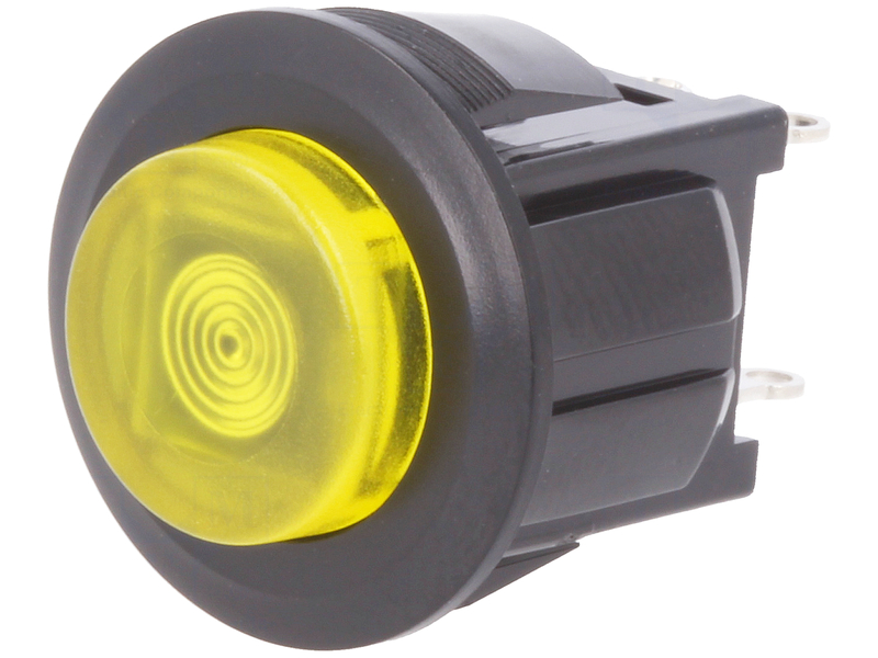 Push-buton, bistabil, rotund, 3A, OFF-ON, SPST-NO, galben, orificiu montare Ø16.9mm, DS-664K-C-L-S-K-TY, MIYAMA