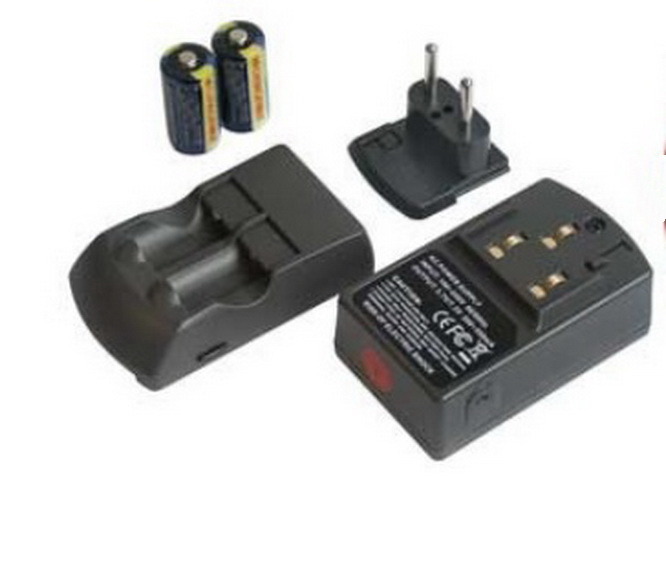 Incarcator acumulatori CR123, include 2 acumulatori CR123, CHARGER-CR123