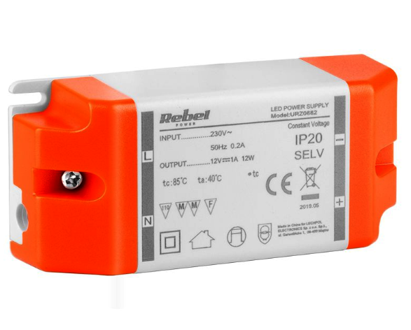 Sursa alimentare banda leduri, 12V, 1A, 12W, AC/DC, U0882, REBEL