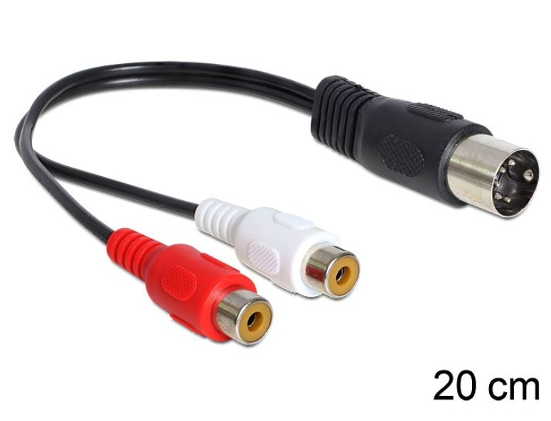ADAPTOR AUDIO DIN 5 PINI, 2X RCA, 0,2 M, CAB120