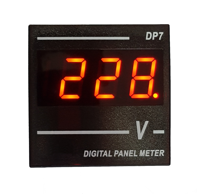 Voltmetru digital, 2-600VDC, 72x72mm, montare panou, DP7-DV