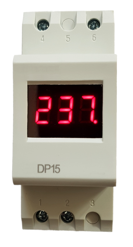 Ampermetru digital, sina, 5-1000AAC, 88x36mm, intrare 5A, 2 module, DP-15AA