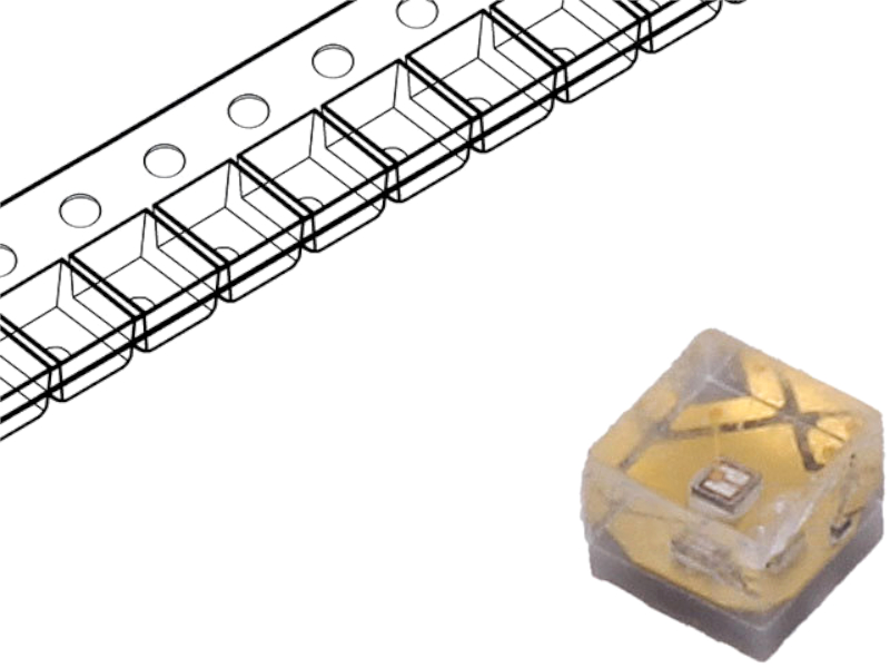 LED ultraviolet, smd, 2.8-4V, 14-28mW, 370-380nm, LTPL-C16FUVM375, LITEON