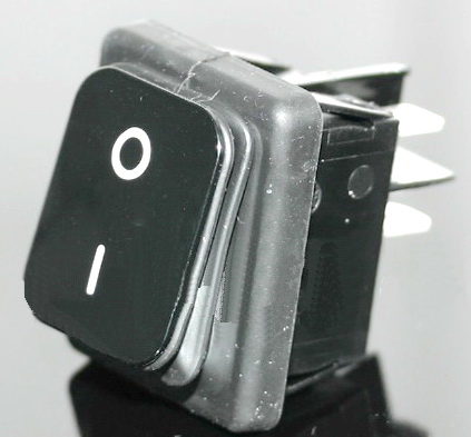Comutator basculant, 16A, ON-OFF, DPST, 4 pini, NEGRU, IP65, orificiu montare 22x30mm, B442MASK-SW4