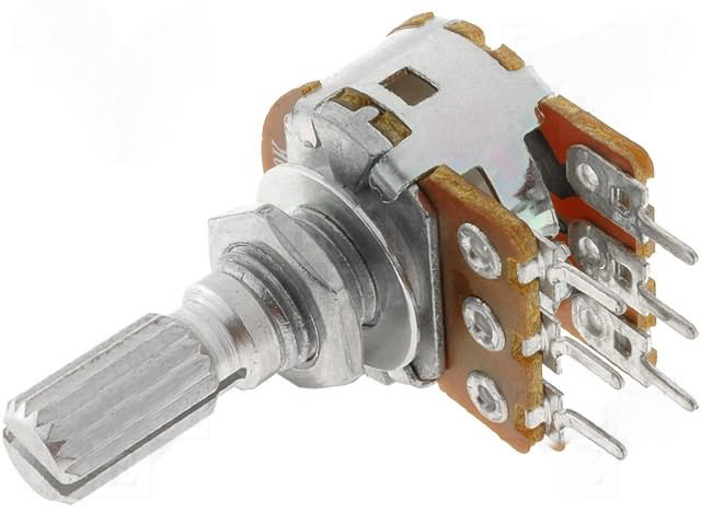 Potentiometru 22K, stereo, lin, R16148-1B-2-B22K