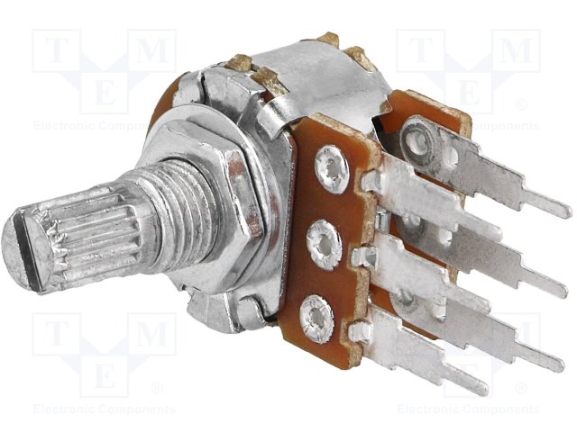 Potentiometru 22K, stereo, lin, R16148-1B-2-B22K