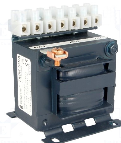 Transformator 24V, retea 400VAC, 100VA, TMM100/A400-24V, BREVE TUFVASSONS