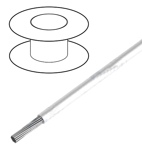 Conductor 1mm2, izolatie silicon, alb, 500V, 180C, HEAT180SIF-1.0WH