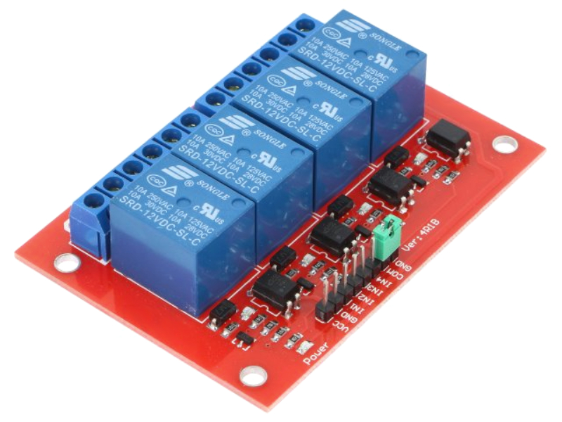 Modul releu; 5...12VDC, 4 canale, max 250VAC/30VDC, 10A, OKY3013-1