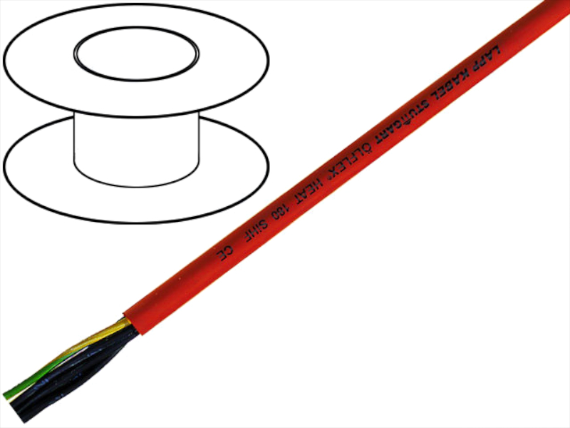 Conductor 4x1mm2, izolatie silicon, roşu, maro, 500V, -50...180C, HEAT180SIHF-4G1