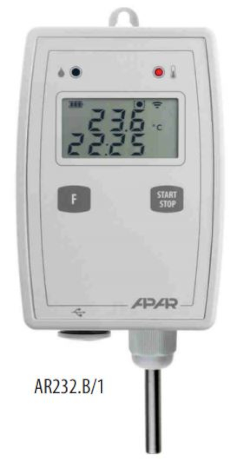 Inregistrator temperatura, datalogger, -30...80°C, LCD, USB, AR232.B/1/BT, APAR