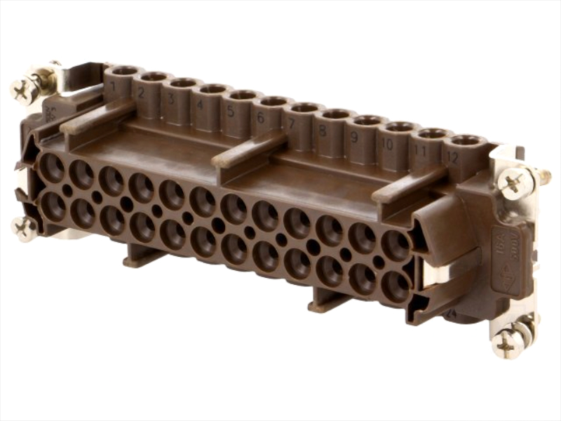 Conector 24 pini, 16A, mama, dreptunghiular, 500V, DIM 104.27, CNEF24RY, ILME