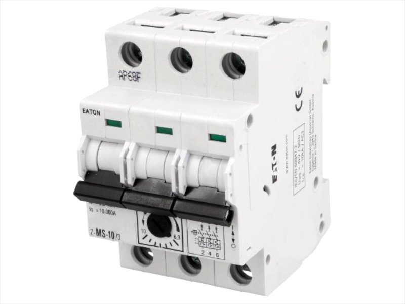 Disjunctor magneto-termic cu reglaj de curent, 6.3-10A, 3 poli, Z-MS-10/3, EATON