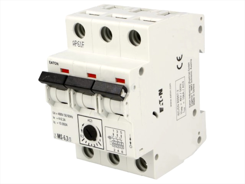 Disjunctor magneto-termic cu reglaj de curent, 4-6.3A, 3 poli, Z-MS-6.3/3