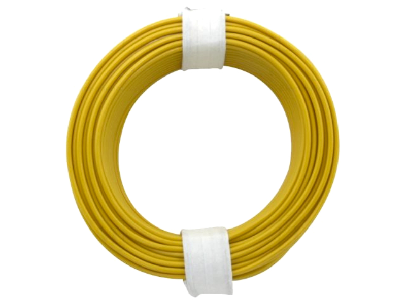 Conductor 1x0.2mm2, solid, 10m, izolatie PVC, galben, 60V, 85C, fir wrap, 105-3, DONAU
