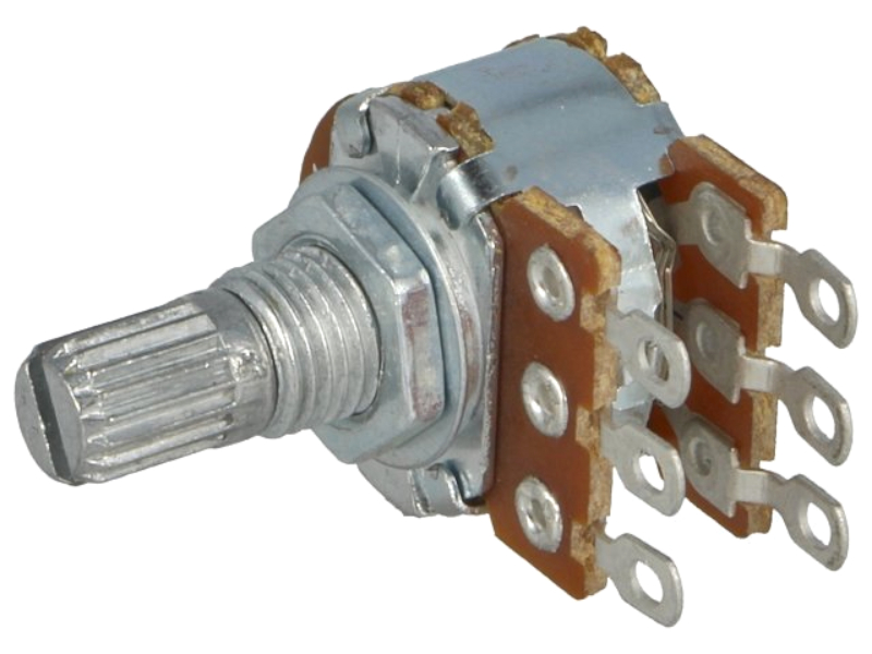 Potentiometru 10K, stereo, log, R16148-1B-1-B10K