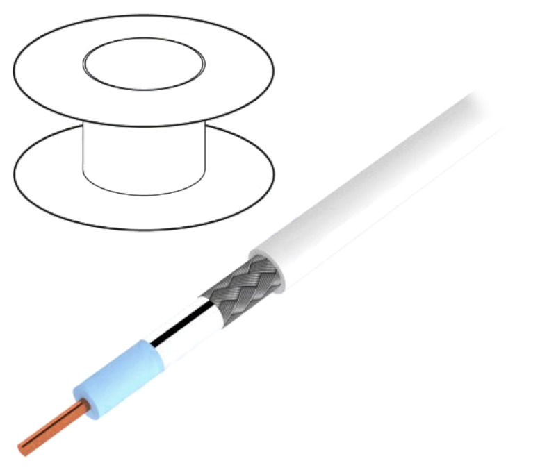 Cablu coaxial, 75 ohmi, 4.6mm, alb, SAT-KOAX-1.0/4.6, HELUKABEL