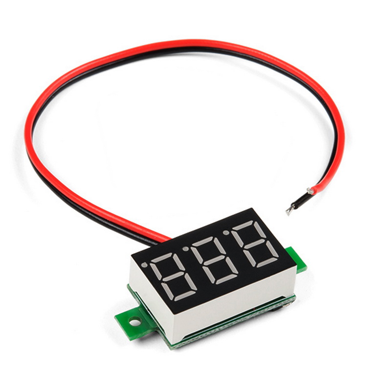 Voltmetru digital, panou, 2.5V-30VDC, 3 digiti, rosu, 22.5x10mm, PRT-14313, SPARKFUN