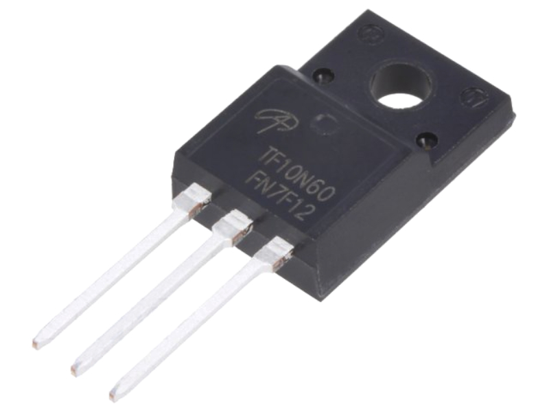 AOTF10N60, N-MOSFET, 600V, 6.4A, TO220F, ALPHA & OMEGA SEMICONDUCTOR