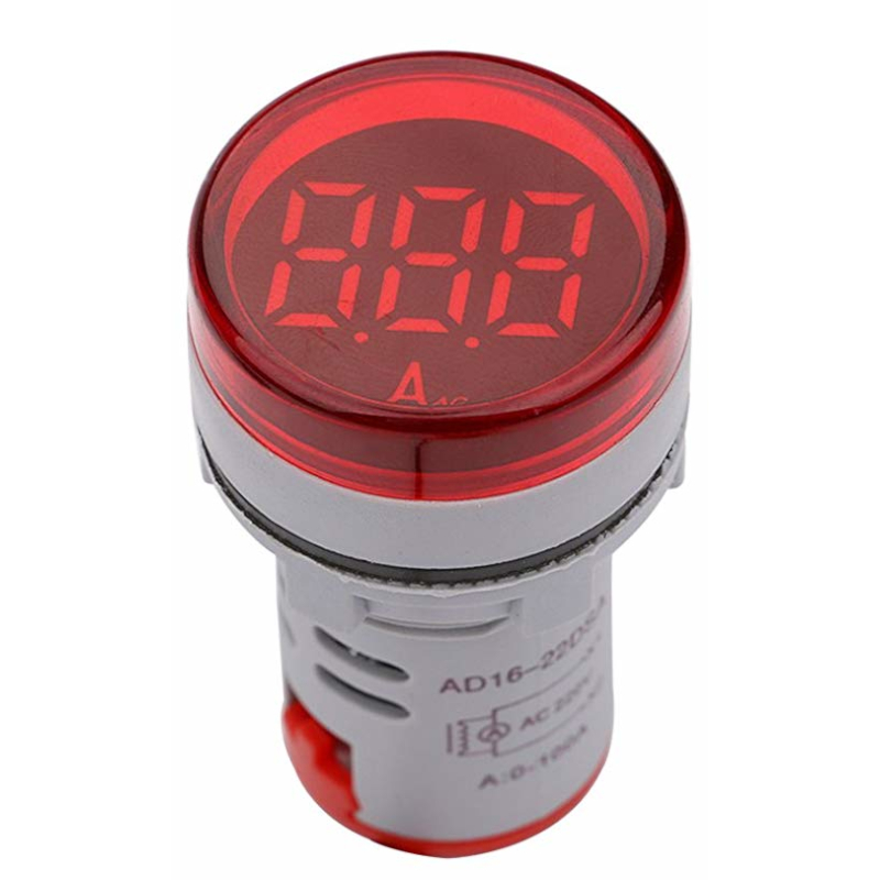 Ampermetru digital, 5-100A, AC, panou, transformator curent inclus, 3 digits, rosu, A401-554