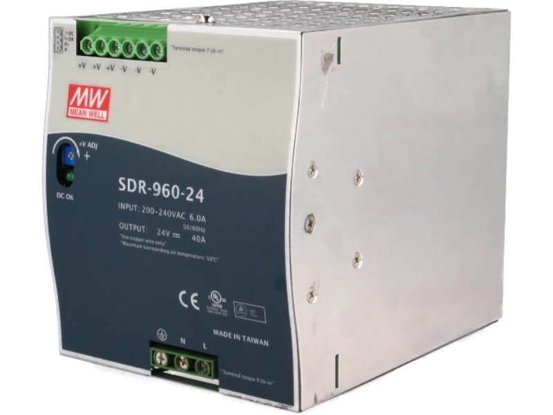 Sursa 24VDC, 40A, 960W, 180-264VAC, 254-370VDC, DIN, SDR-960-24, MEAN WELL