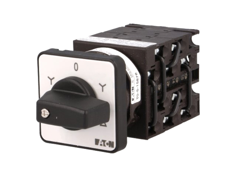 Comutator 20A, came, stea-triunghi, 5 pozitii, Δ-Y-0-Y-Δ, reversibil, 3 poli, T0-5-15876/E, EATON ELECTRIC