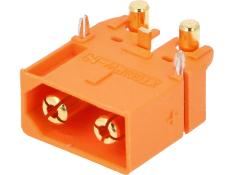 Mufa alimentare DC; 30A, 500V, tata, 3 PINI, PCB, THT, contacte aurite, XT60IPW-M