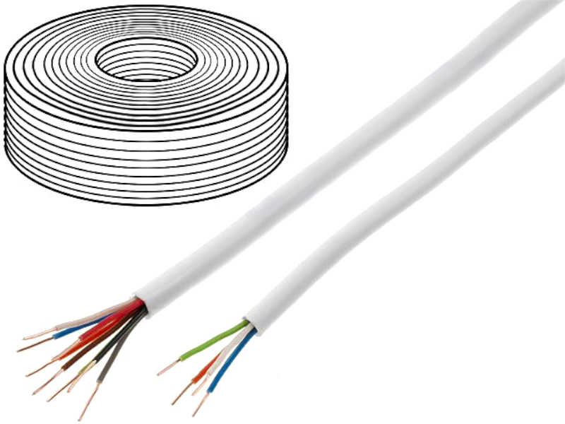 Cablu 8 fire, semnalizare, alarma, 8x0.5mm2, solid, alb, 150V, YTDY8/0.5, TECHNOKABEL