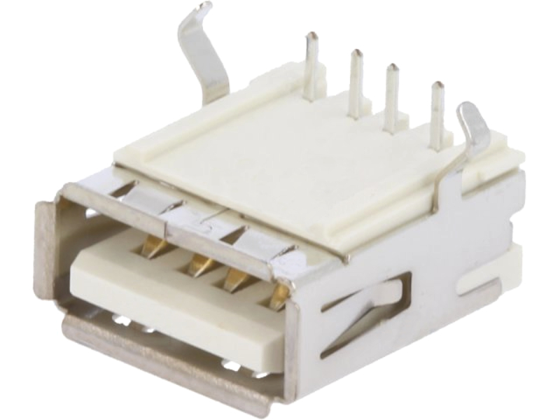 Conector USB A, soclu aurit, ecranat, THT, in unghi, 67643-0910, MOLEX