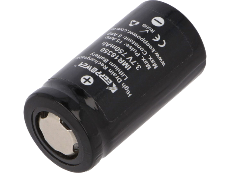 Acumulator 3.7V, Li-Ion, 750mAh, 18350, ACCU-IMR18350-PCB