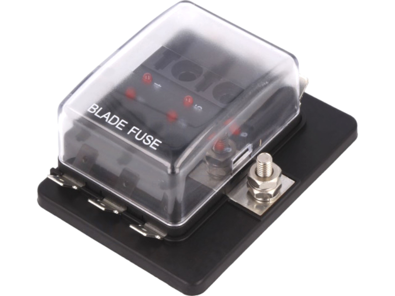 Cutie suport sigurante auto, 19mm, 30A, 32V, 6 pozitii, LED, R3-76-01-3L106, SCI