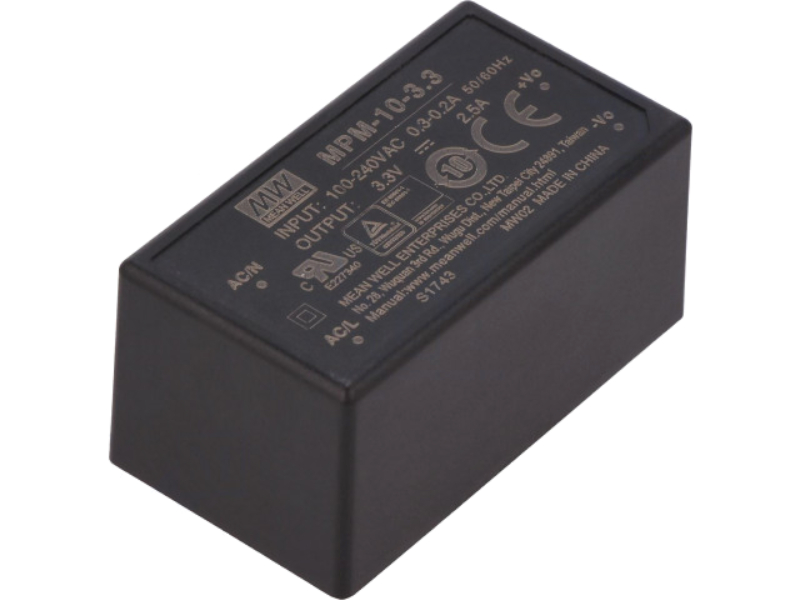 Sursa tensiune medicala 3.3VDC, 2.5A, 8.3W, AC, 45.7x25.4x21.5mm, MPM-10-3.3, MEAN WELL