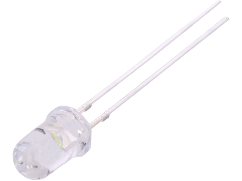 Led 5.5-20V, 5mm, albastru gheata, 18000mcd, convex, circuit stabilizator, OSB64L5111A-CRLED18