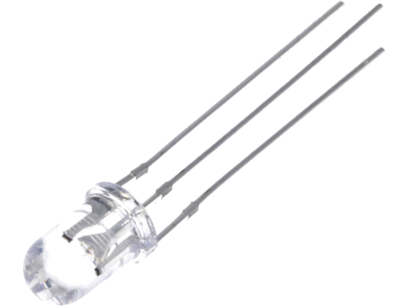 Led bicolor, 12-15V, 5mm, bicolor, rosu, albastru, convex, OSRBMC5B31A-12V