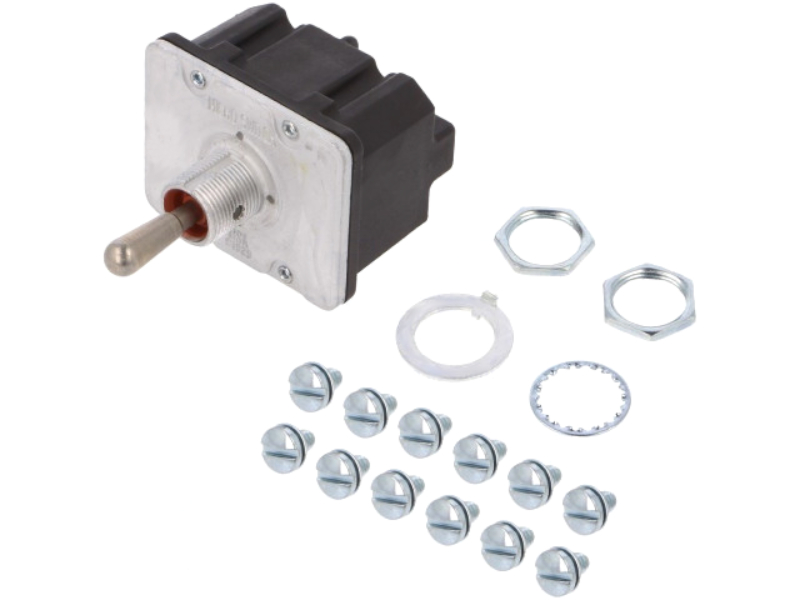 Intrerupator basculant, ON-ON-ON, 10A/230V, 12 pini, 4PDT, orificiu montare Ø12.4mm, 4NT1-12