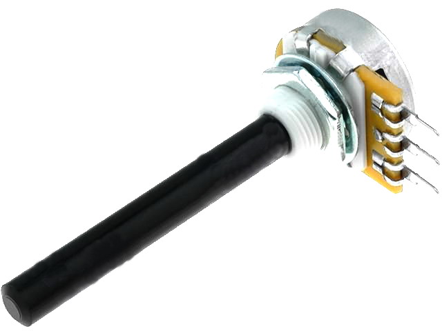 Potentiometru 4M7, mono, lin, ax  6mm, lungime ax 50mm, PC20BU-4M7-LIN