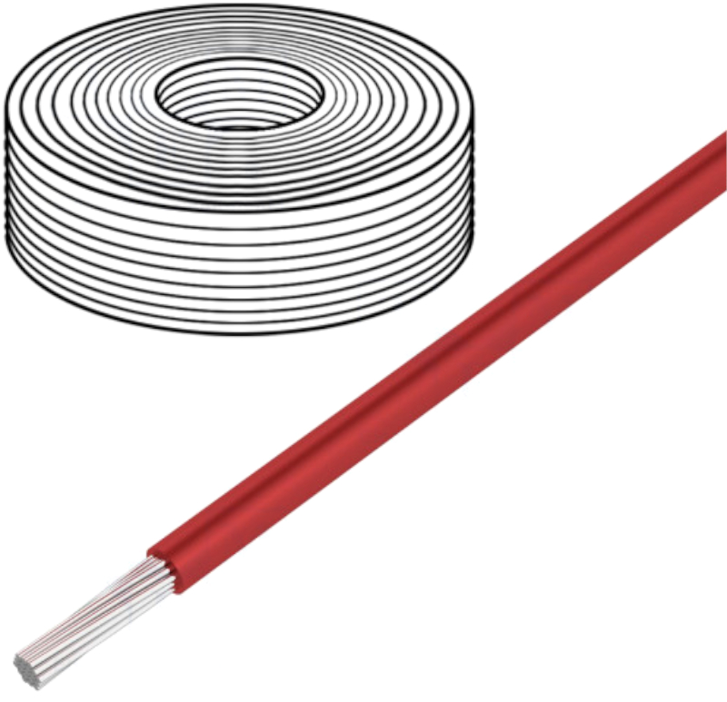 Conductor 0.50mm2, izolatie silicon, rosu, 500V, 180C, SIF0.50-R