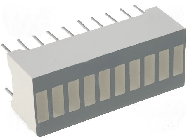 Bargraph cu LED-URI, 10 segmente, verde, 25.4X10.16mm, ELB1001SYGWA/S53, Everlight