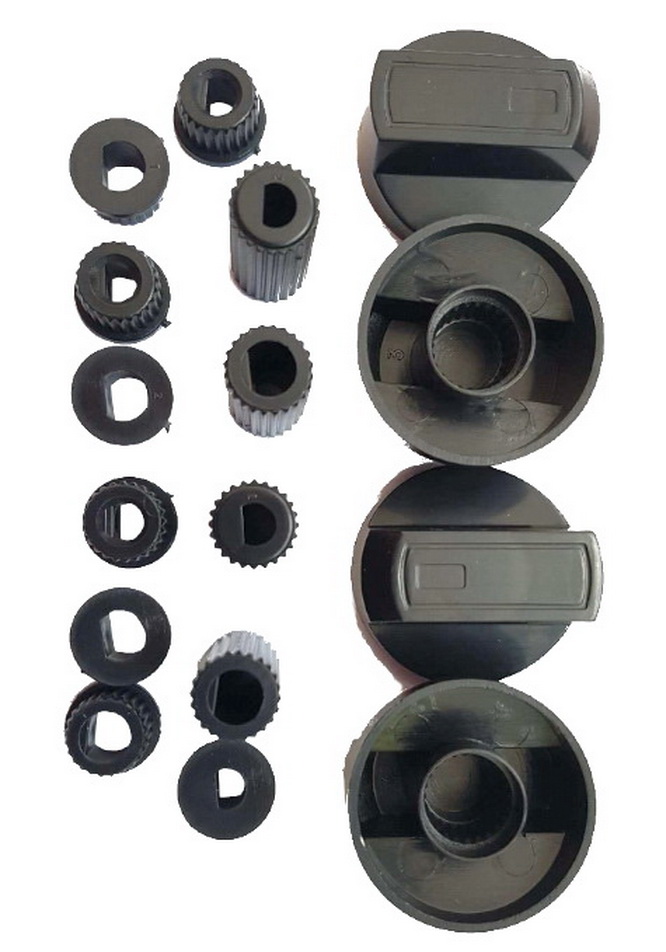 Set butoane aragaz, 4 buc, universale, negru, SBT-6224