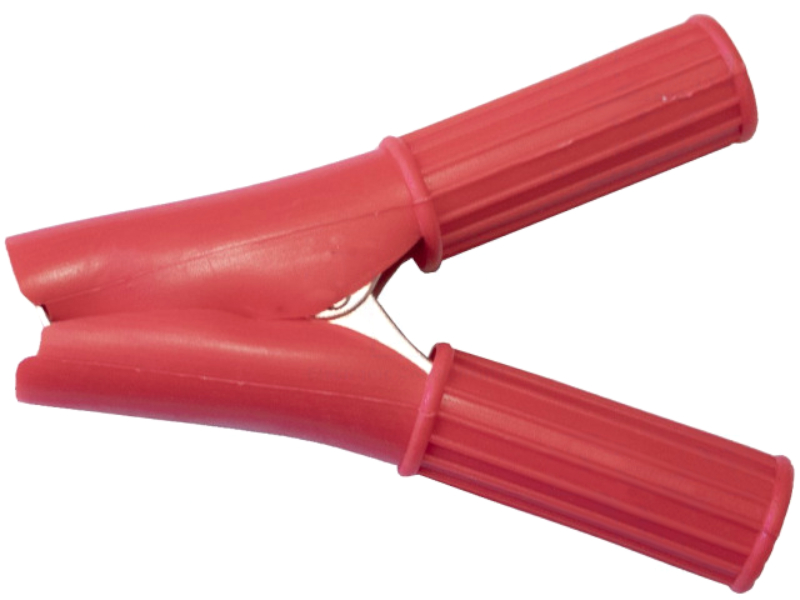 Bornă crocodil; 50A; Capacitate prindere: max.29mm; roşie, BU-46A-2L