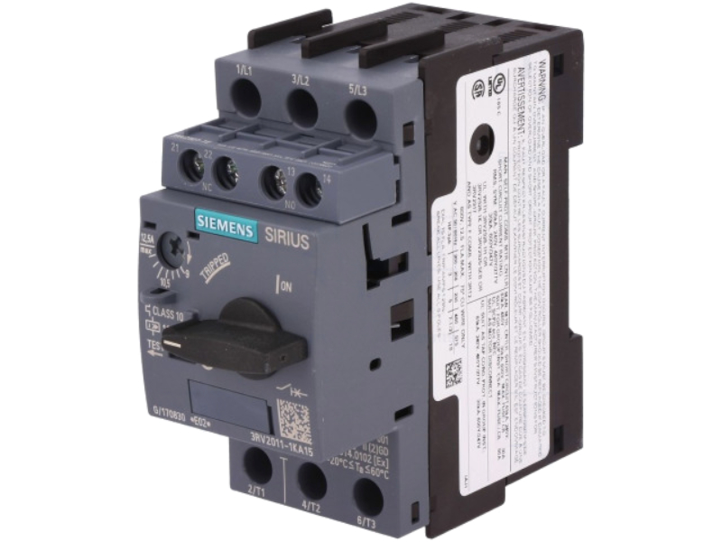 Intrerupator 5.5kW, protectie motor, termic 9-12A. NO+NC, 220-690VAC, DIN, 3RV2011-1KA15, SIEMENS